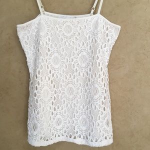 Anne Fontaine lace crochet cream tank top cami